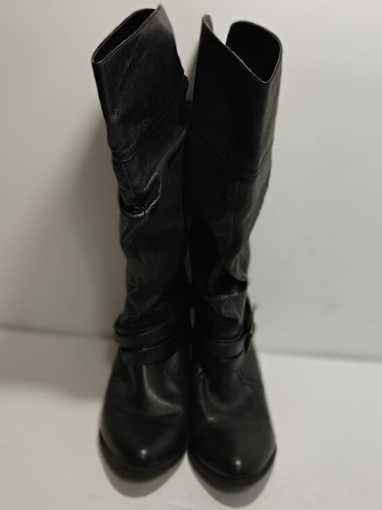 Steve Madden Women Black Leather Knee High Boots Size 8 M - Picture 4 of 11